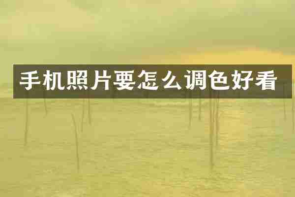 手机照片要怎么调色好看