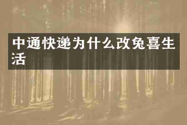 中通快递为什么改兔喜生活