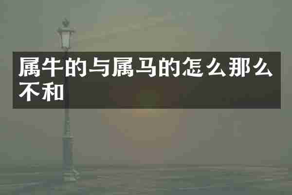 属牛的与属马的怎么那么不和