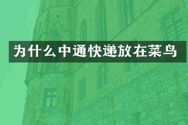 为什么中通快递放在菜鸟