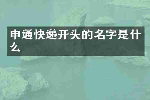 申通快递开头的名字是什么
