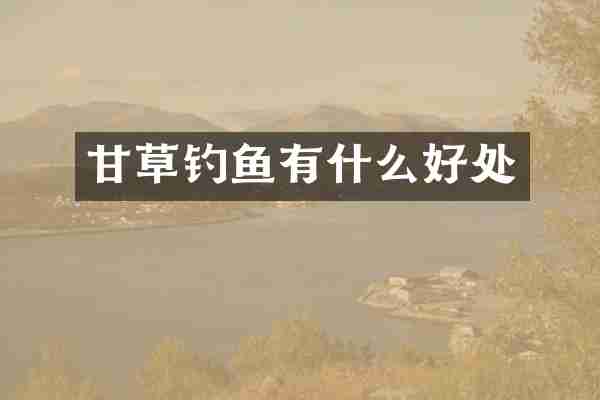 甘草钓鱼有什么好处