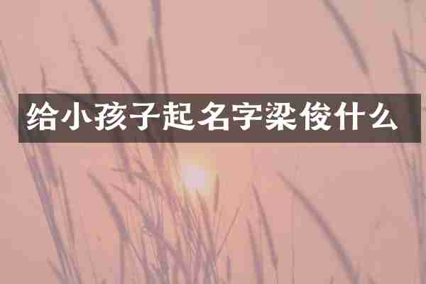 给小孩子起名字梁俊什么