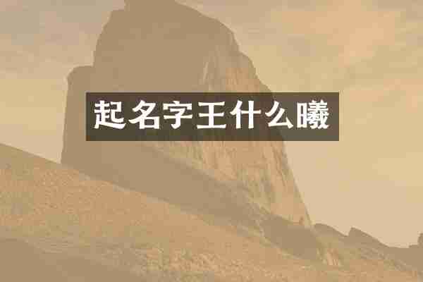 起名字王什么曦