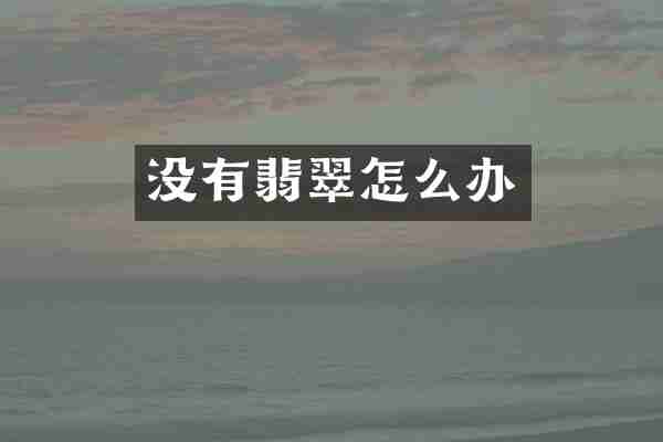 没有翡翠怎么办