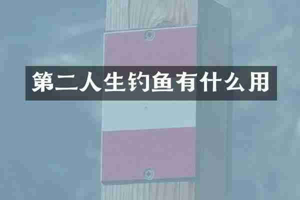 第二人生钓鱼有什么用