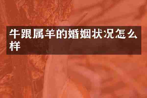 牛跟属羊的婚姻状况怎么样