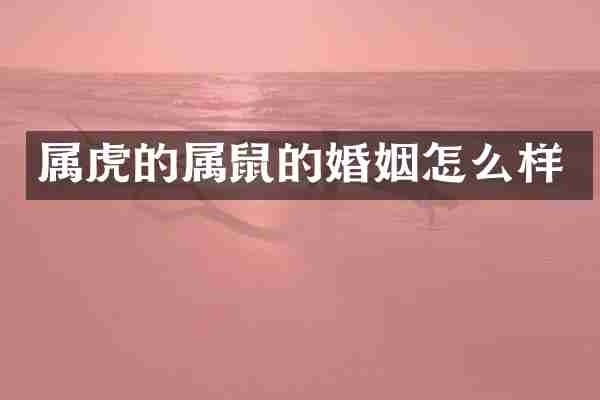 属虎的属鼠的婚姻怎么样