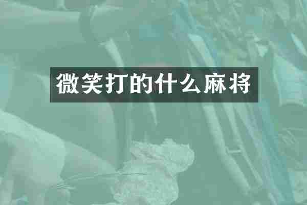 微笑打的什么麻将