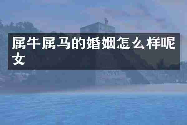 属牛属马的婚姻怎么样呢女