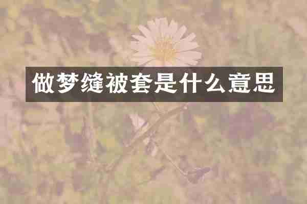做梦缝被套是什么意思