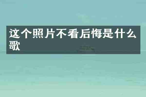 这个照片不看后悔是什么歌