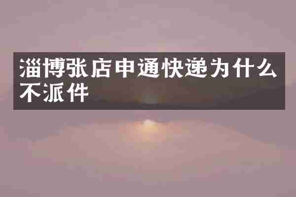淄博张店申通快递为什么不派件