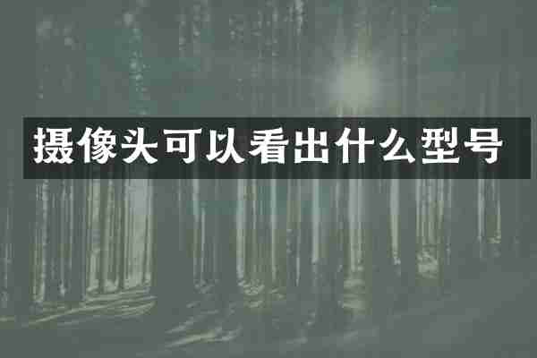 摄像头可以看出什么型号