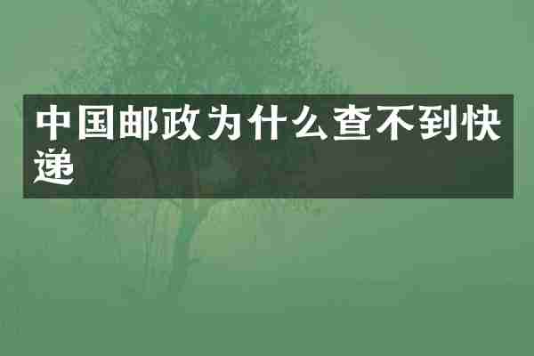 中国邮政为什么查不到快递