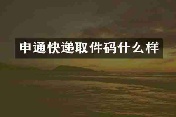 申通快递取件码什么样