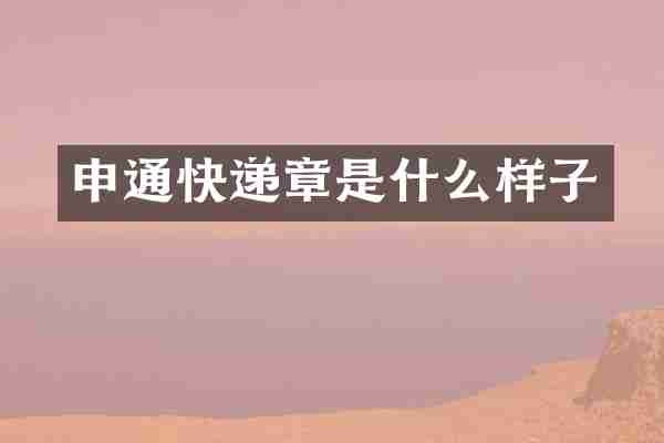 申通快递章是什么样子