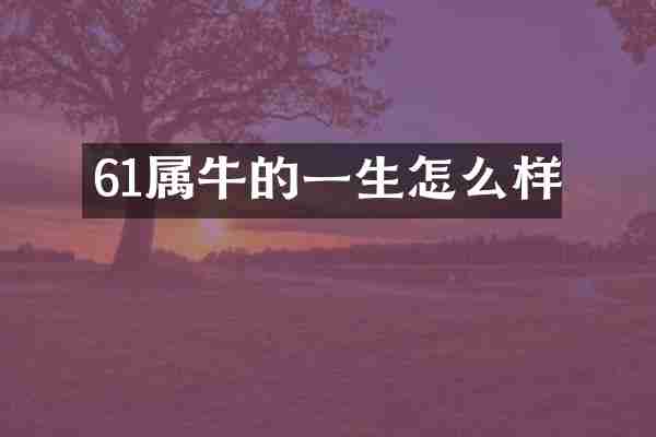 61属牛的一生怎么样