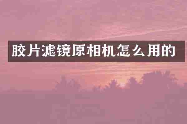 胶片滤镜原相机怎么用的