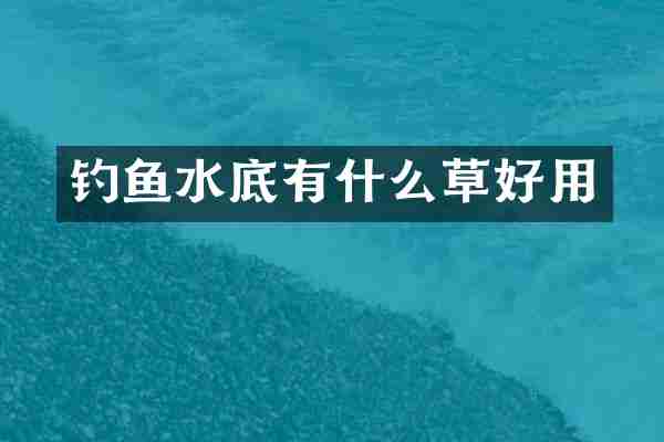 钓鱼水底有什么草好用