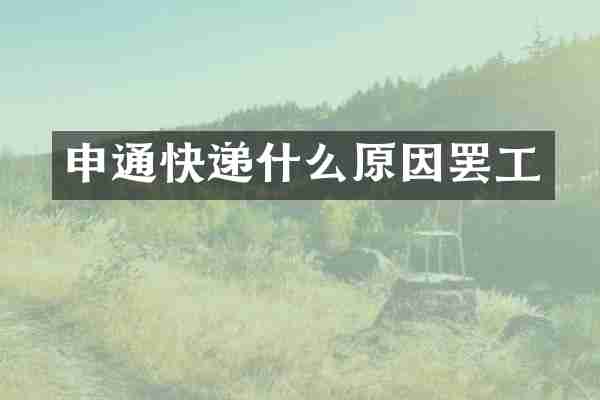 申通快递什么原因罢工