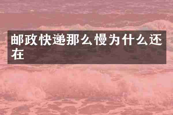 邮政快递那么慢为什么还在