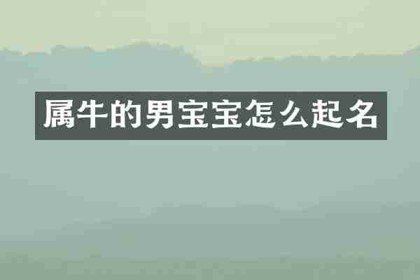 属牛的男宝宝怎么起名