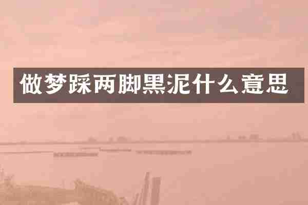 做梦踩两脚黑泥什么意思