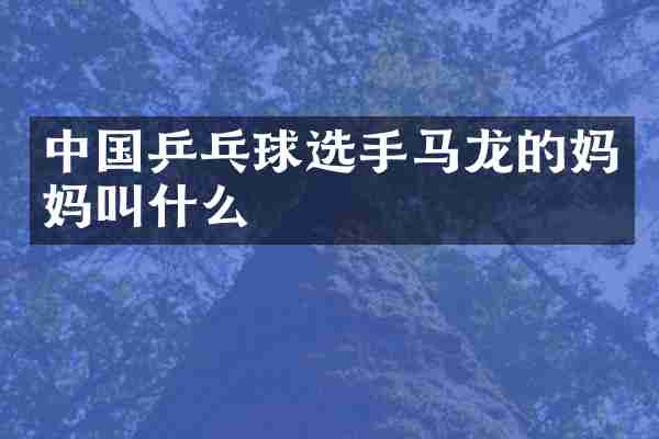 中国乒乓球选手马龙的妈妈叫什么