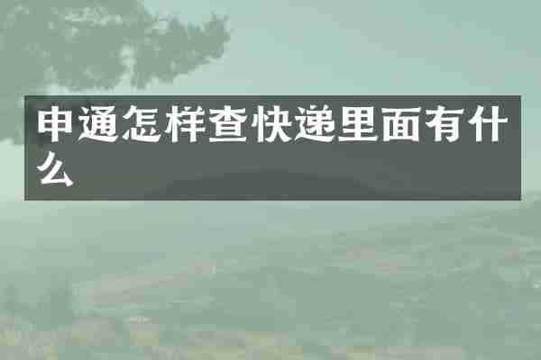 申通怎样查快递里面有什么