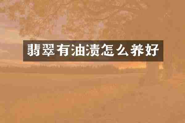 翡翠有油渍怎么养好