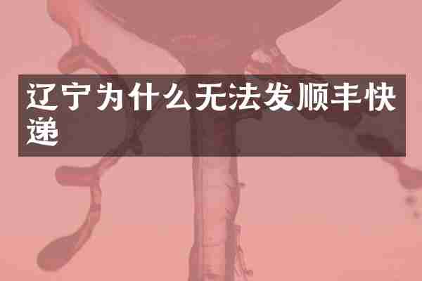 辽宁为什么无法发顺丰快递