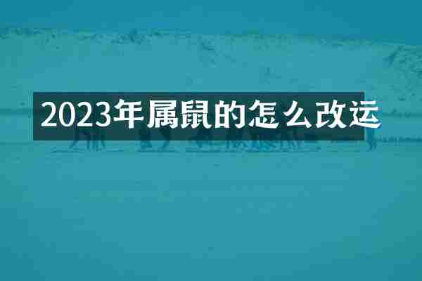 2023年属鼠的怎么改运