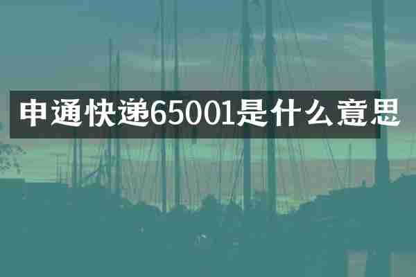 申通快递65001是什么意思