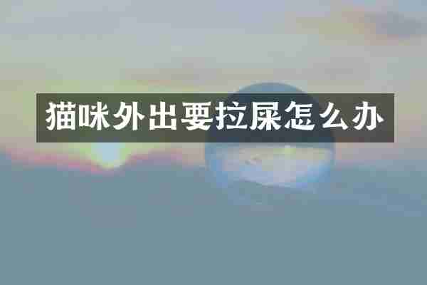 猫咪外出要拉屎怎么办