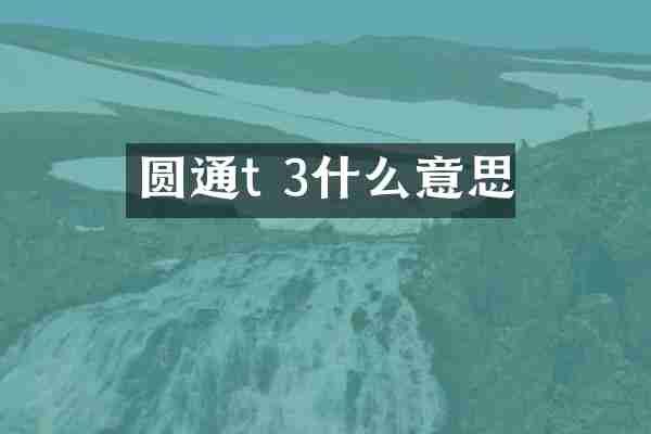 圆通t 3什么意思