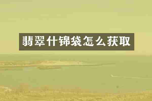 翡翠什锦袋怎么获取