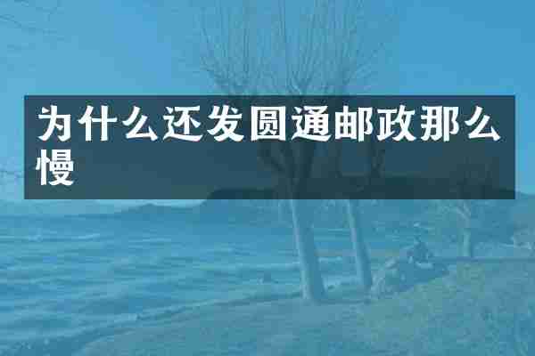 为什么还发圆通邮政那么慢
