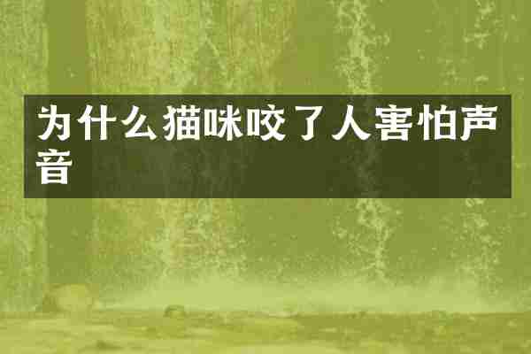 为什么猫咪咬了人害怕声音