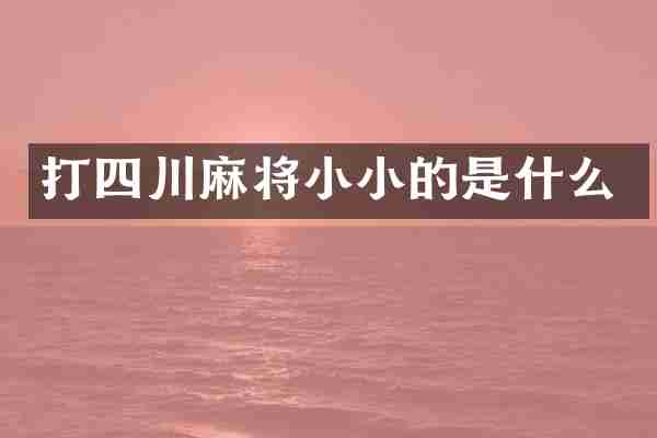打四川麻将小小的是什么