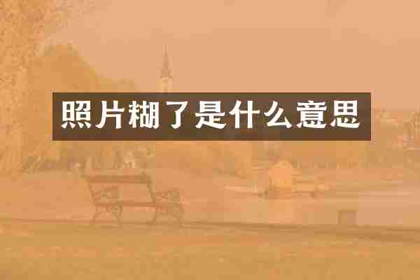 照片糊了是什么意思