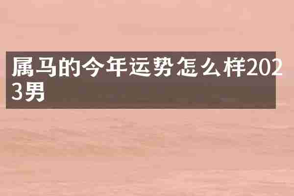 属马的今年运势怎么样2023男