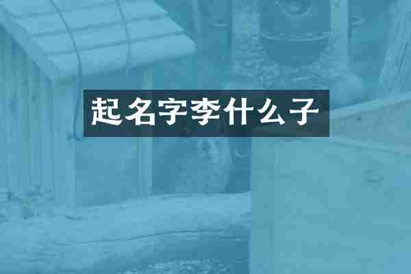起名字李什么子