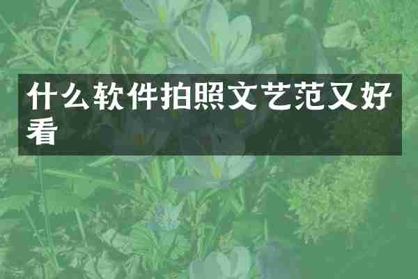 什么软件拍照文艺范又好看