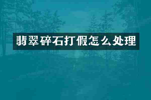 翡翠碎石打假怎么处理
