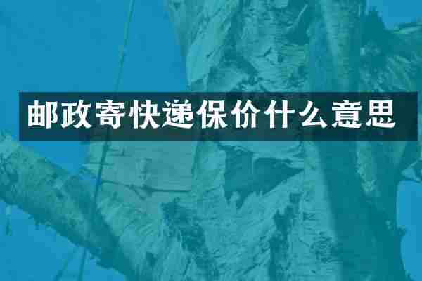 邮政寄快递保价什么意思