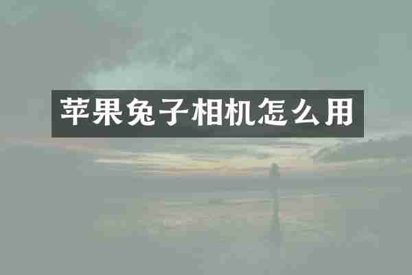 苹果兔子相机怎么用