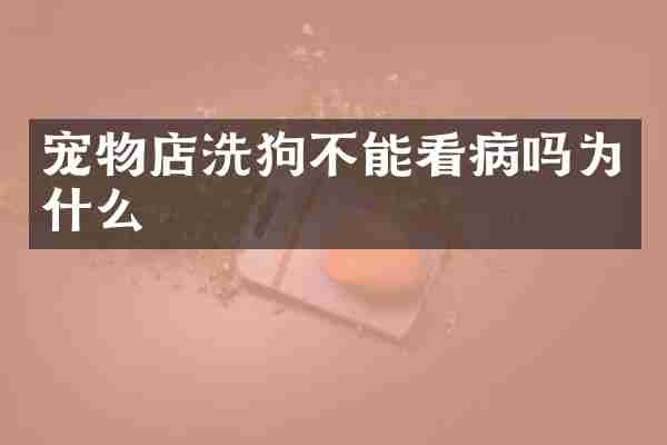 宠物店洗狗不能看病吗为什么