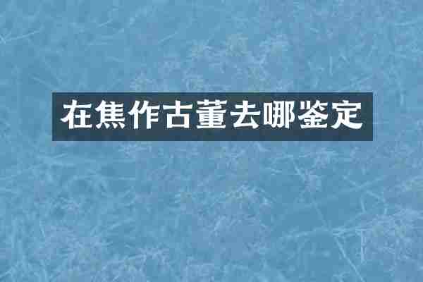 在焦作古董去哪鉴定