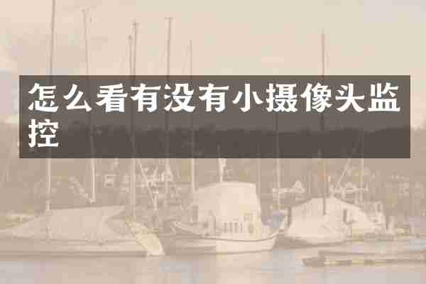 怎么看有没有小摄像头监控